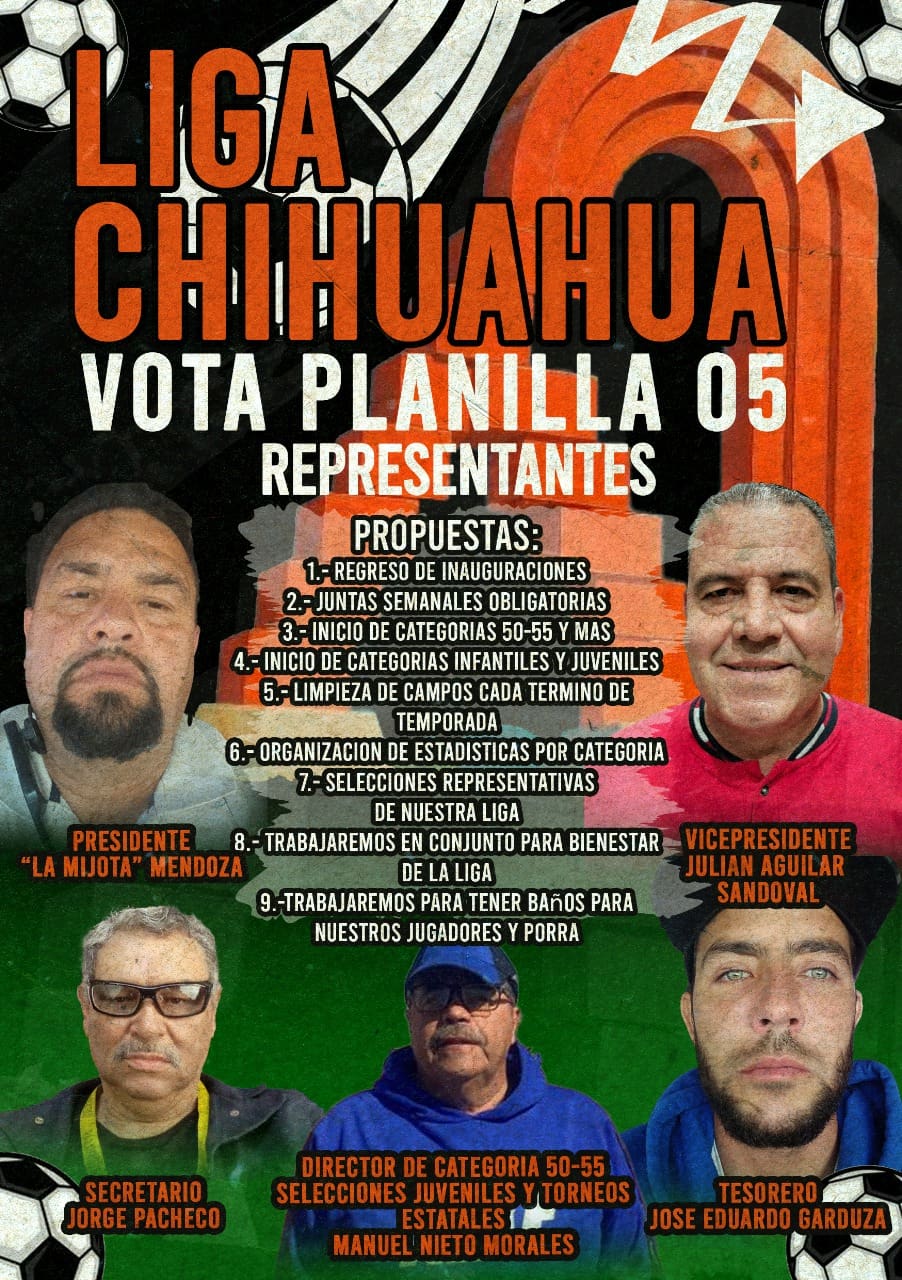 Planilla 5 de la Liga Chihuahua de futbol lleva la delantera