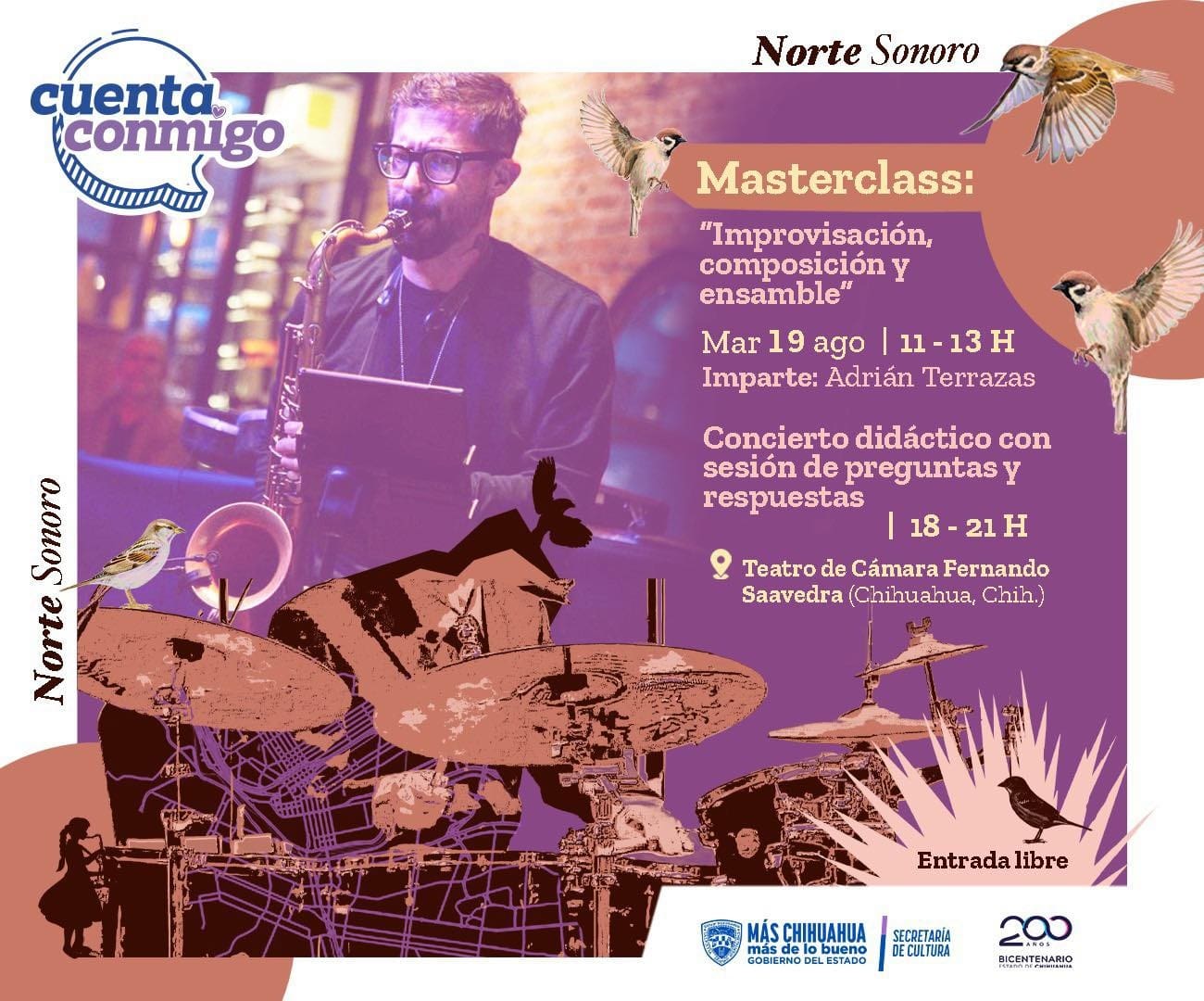 Arranca Norte Sonoro con clase magistral y concierto del artista Adrián Terrazas