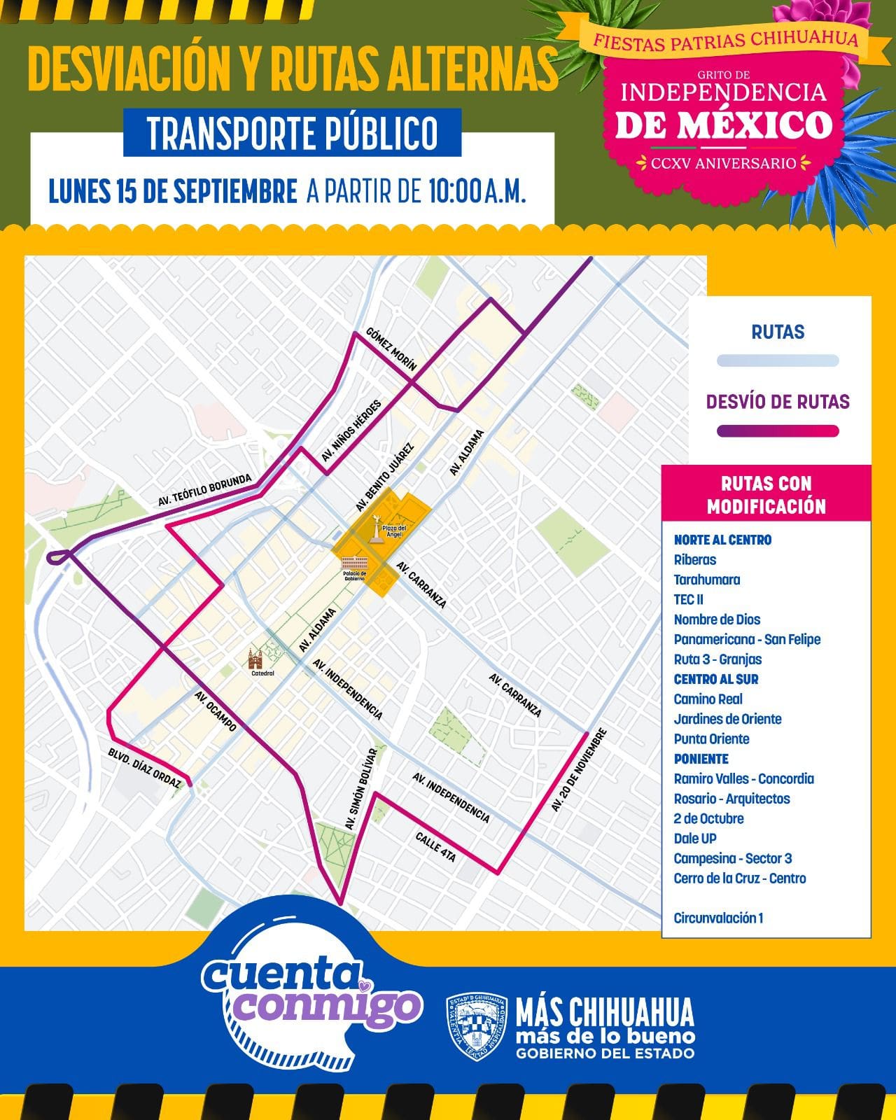 Anuncian cambios en rutas y Bowí gratis por el Grito