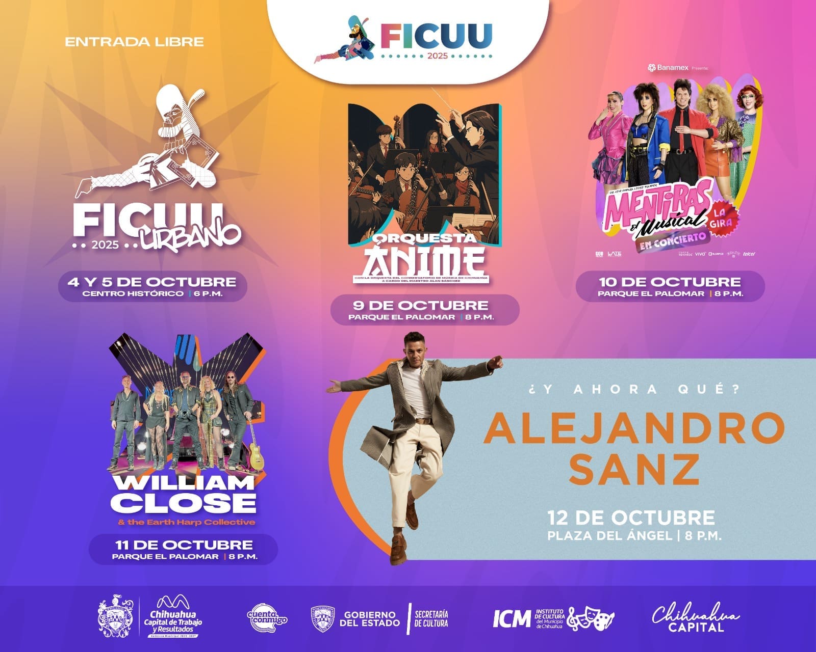 Extensa cartelera esta semana del Festival Internacional de la Ciudad de Chihuahua