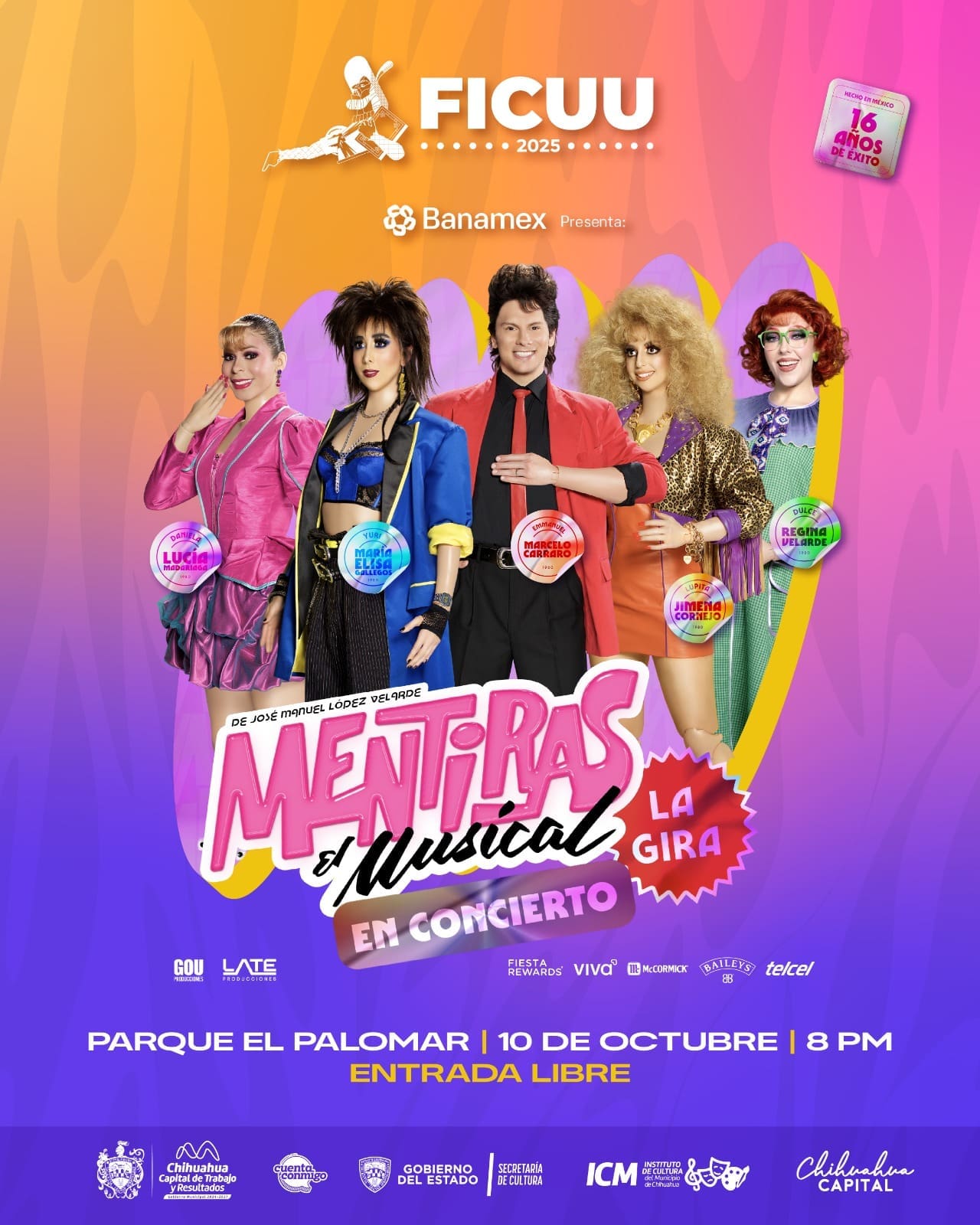 Esta noche: «Mentiras, el Musical en Concierto» en El Palomar!