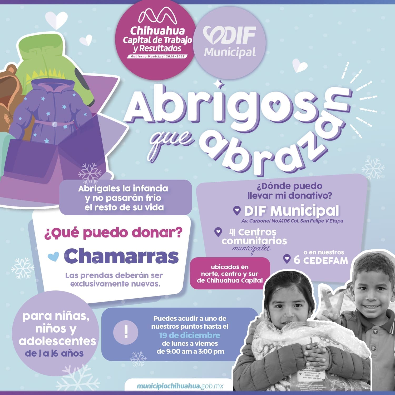 Continúa el DIF Municipal con la campaña “Abrigos que Abrazan” 2025