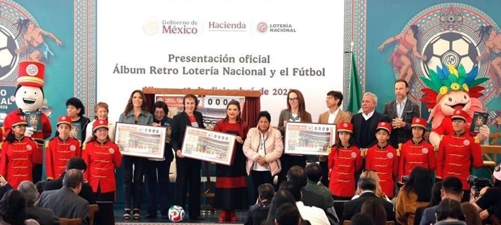 Presentan el álbum retro Lotería Nacional para el mundial 2026