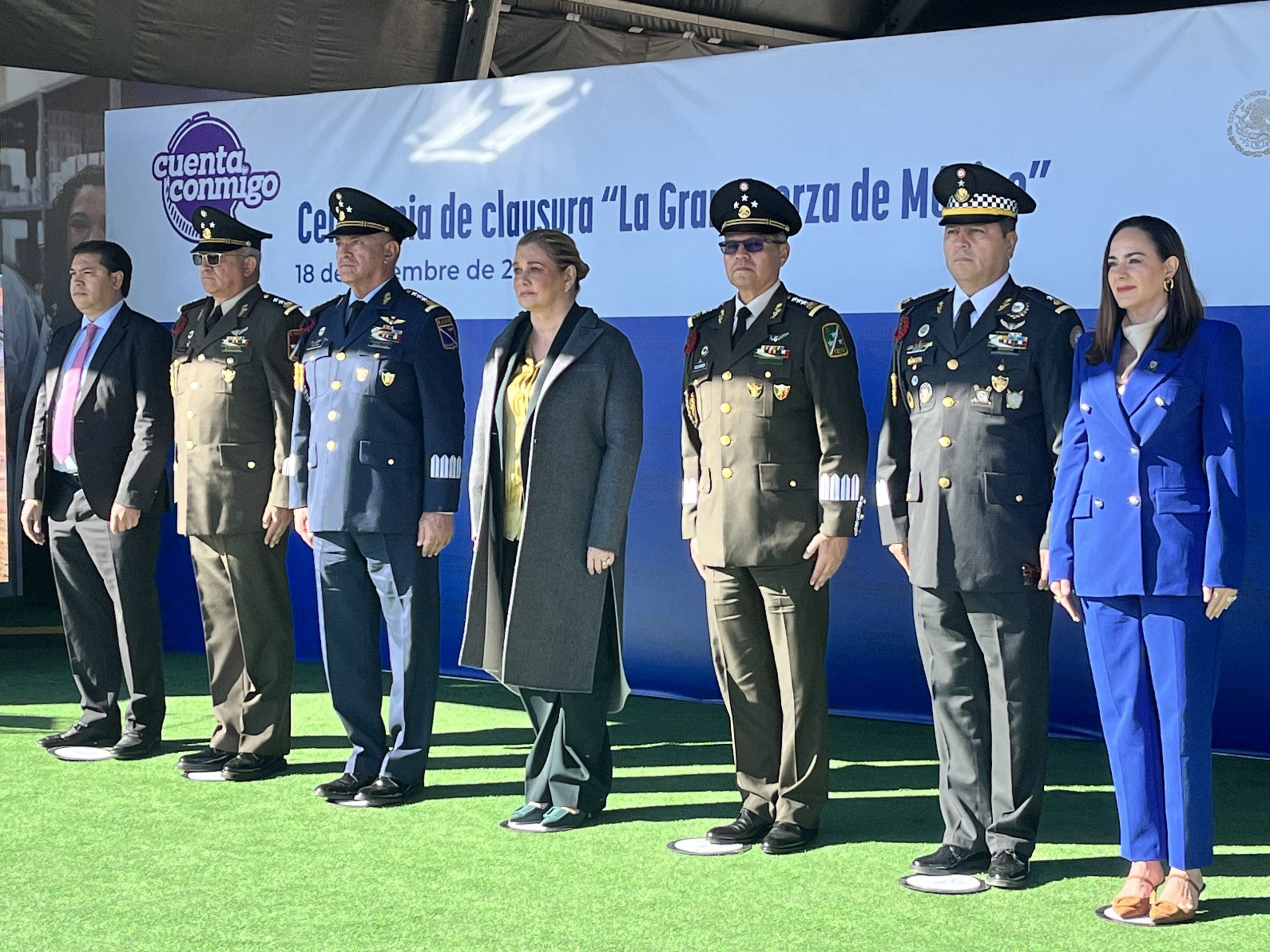 Clausura Maru Campos exposición militar «La Gran Fuerza de México» 