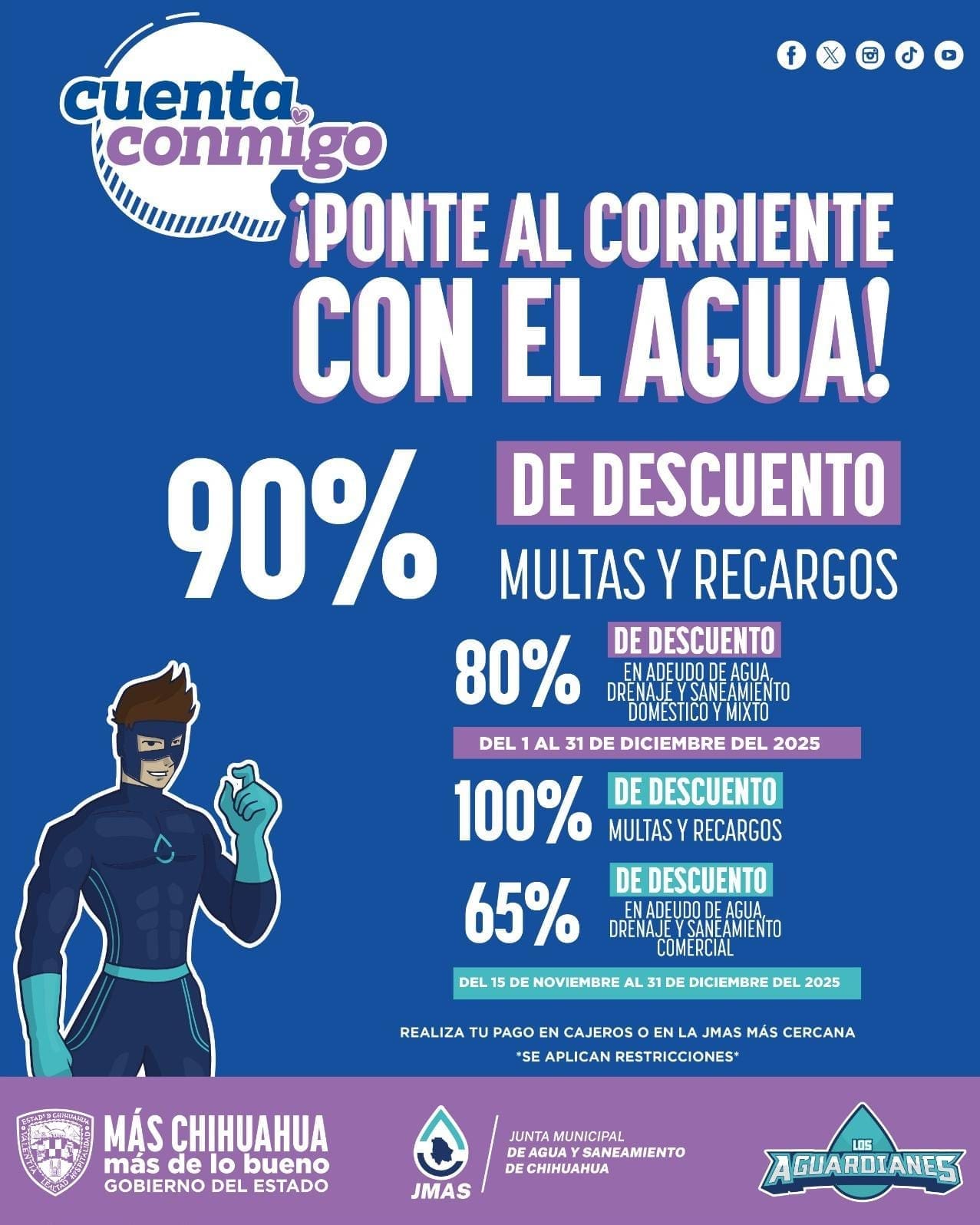 Aprovecha los descuentos del programa “Ponte al Corriente con el Agua”