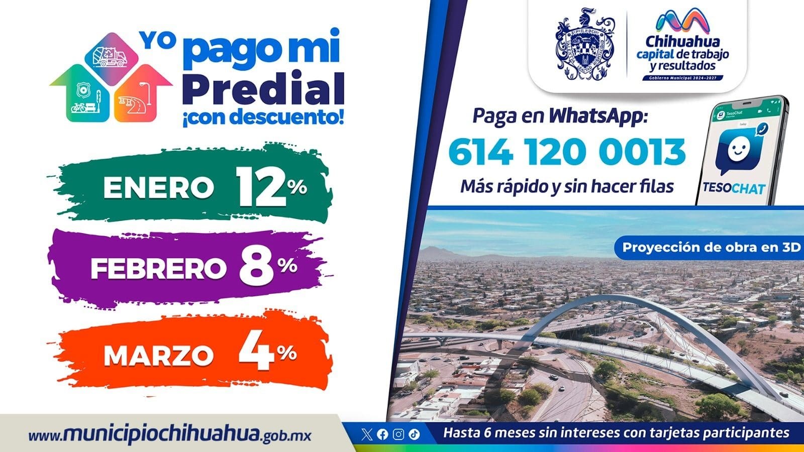 Ofrecerá Municipio 12% de descuento en el Predial durante enero