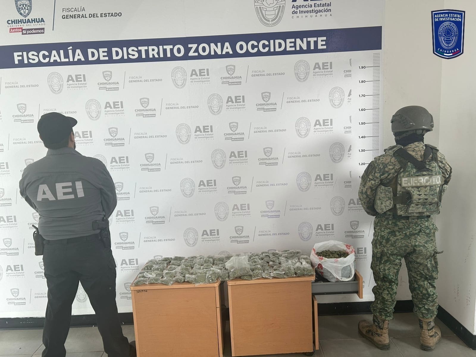 Agencia Estatal de Investigación asegura 122 paquetes de mariguana en Cuauhtémoc
