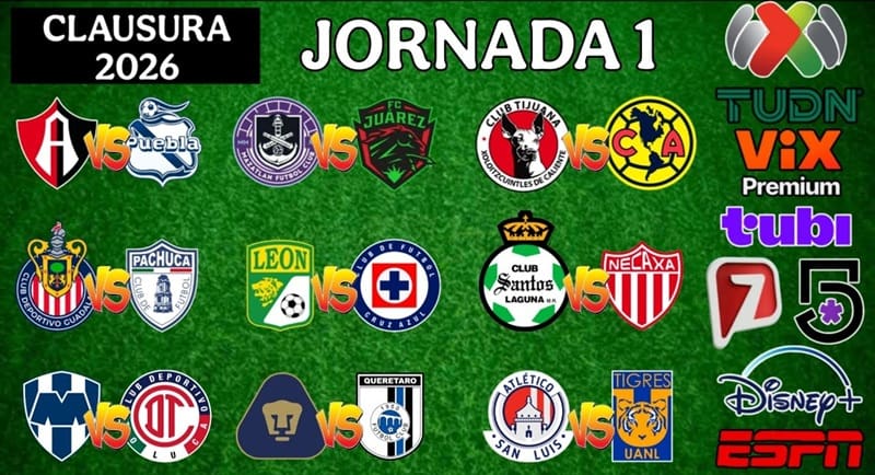 La Jornada 1 del Clausura 2026 dará inicio el 9 de enero