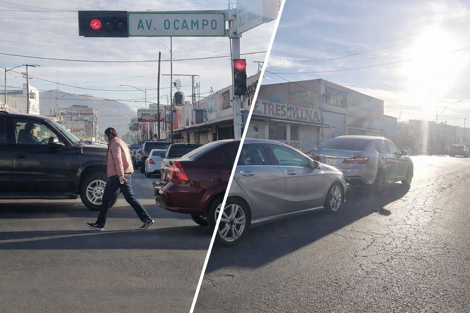 Dos choques colapsan el carril central en Ocampo y Progreso