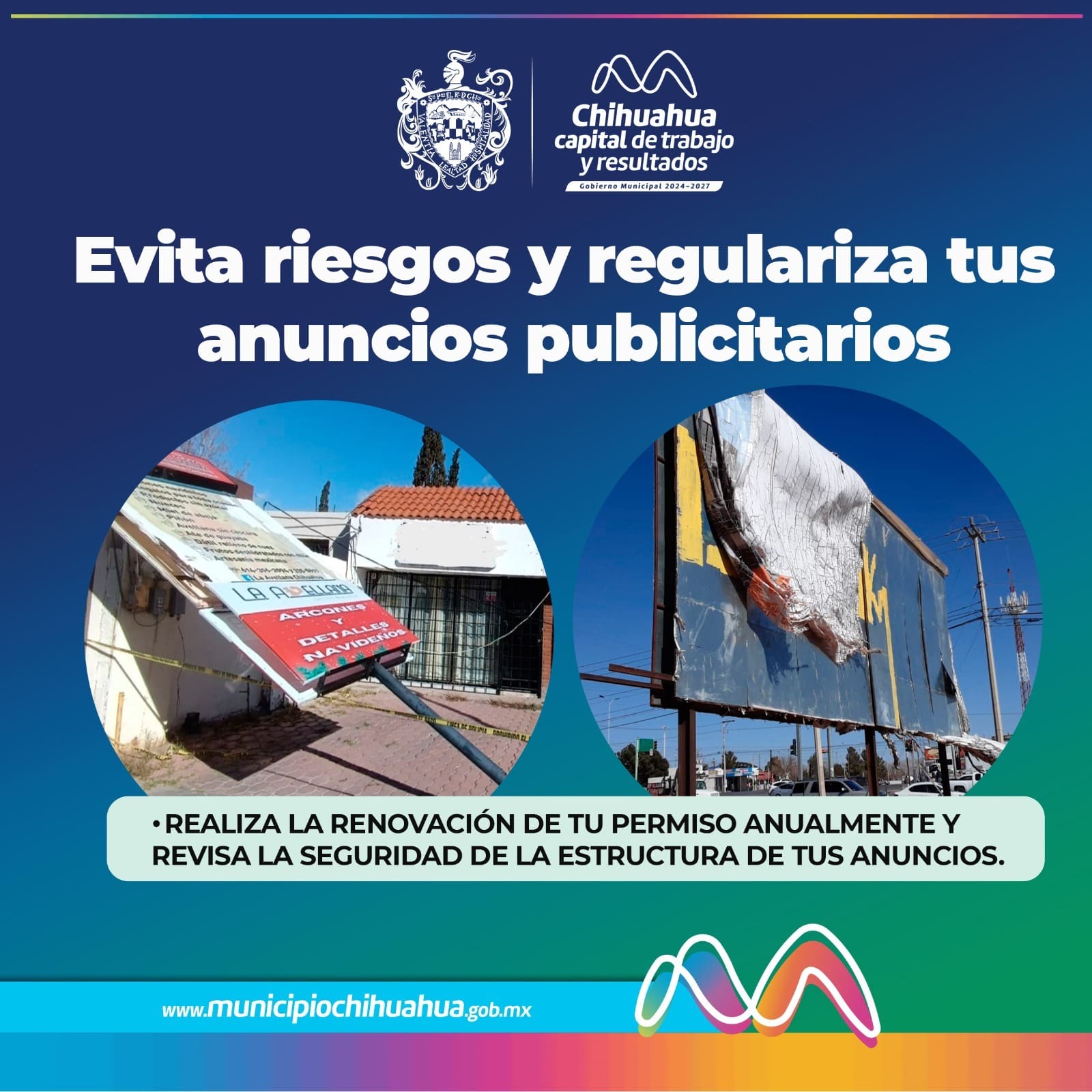 Municipio urge a dueños de anuncios a regularizar sus permisos