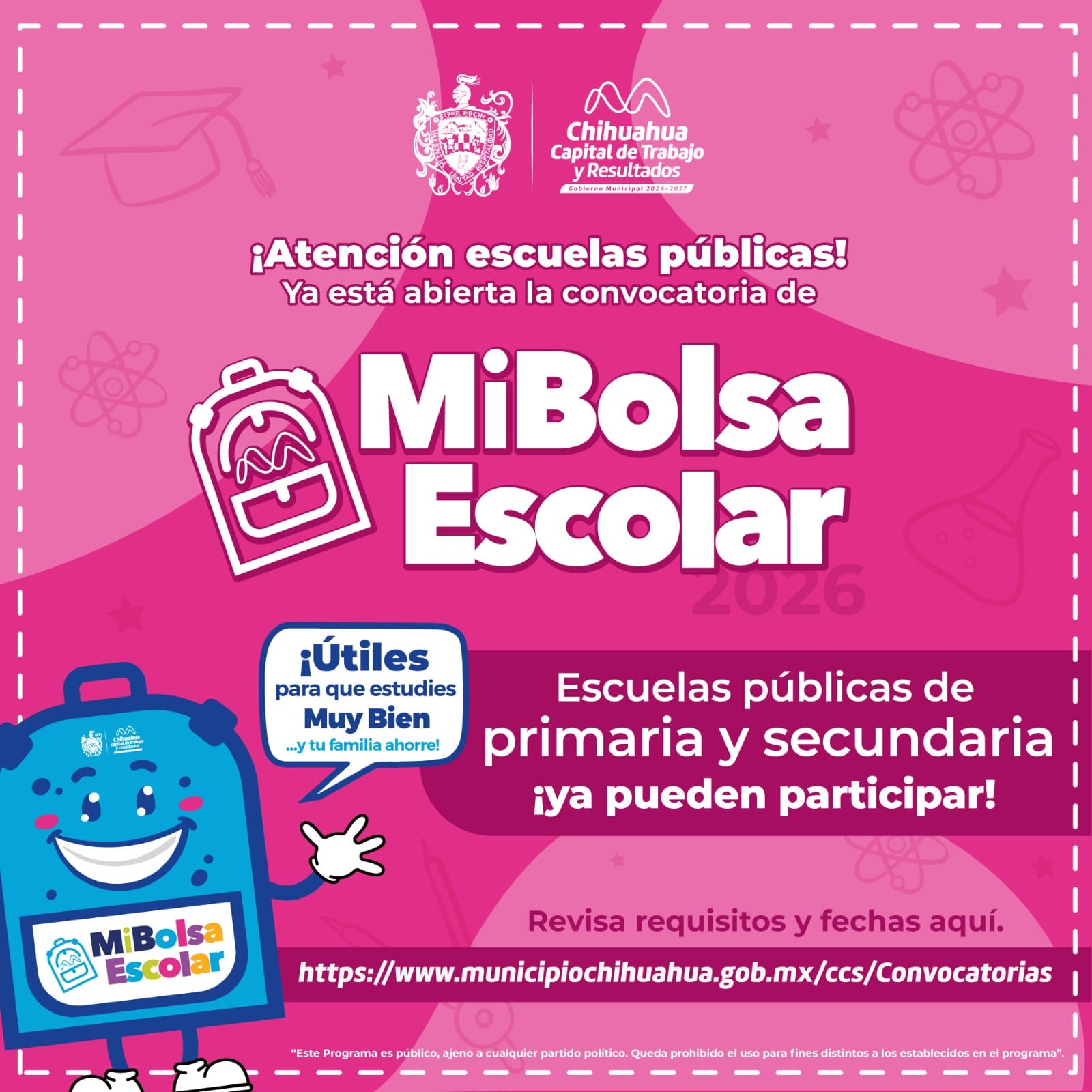 Abren convocatoria para becas Mi bolso escolar por parte de Desarrollo Humano y educación