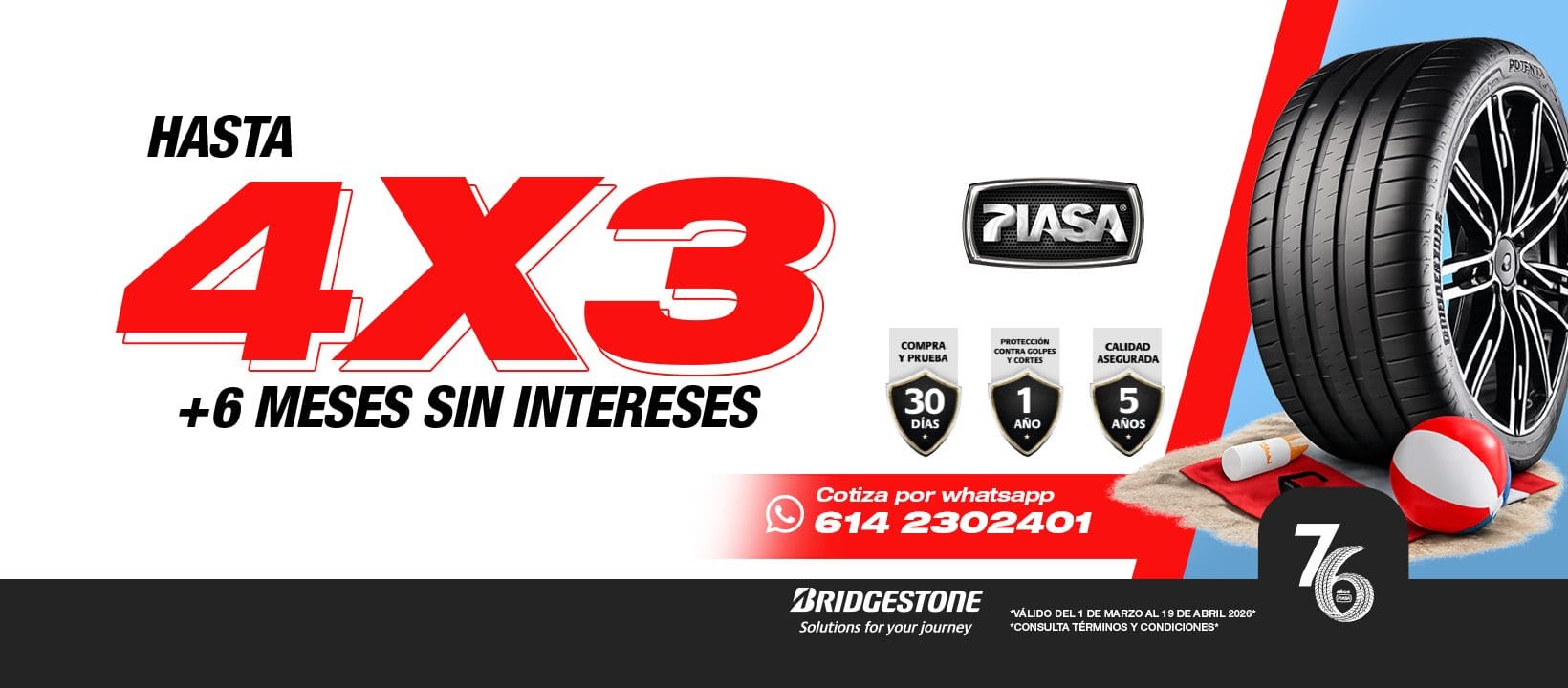 PIASA con su 4×3 en llantas esta semana santa