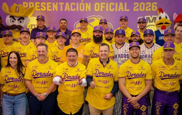 Marco Bonilla respalda a los Dorados en presentación del equipo que jugará en la Liga Mexicana de Beisbol