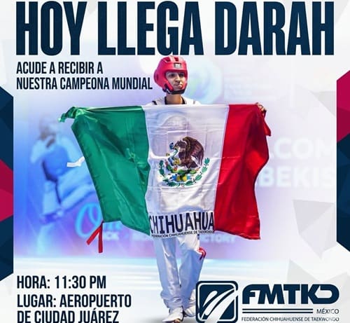 Darah Ponce sub campeona del mundo llego a chihuahua