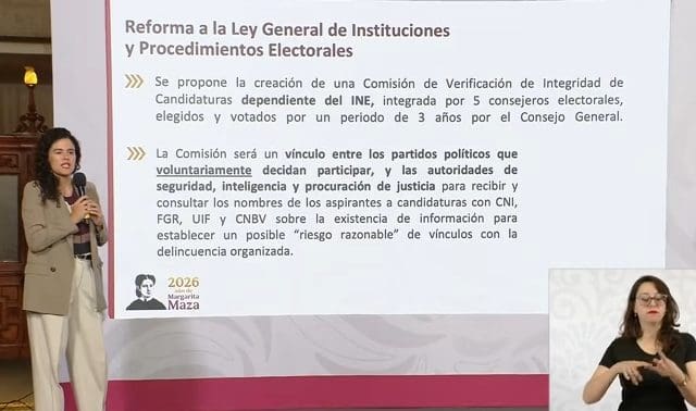 Proponen crear comisión para evitar narcocandidatos en elecciones de 2027