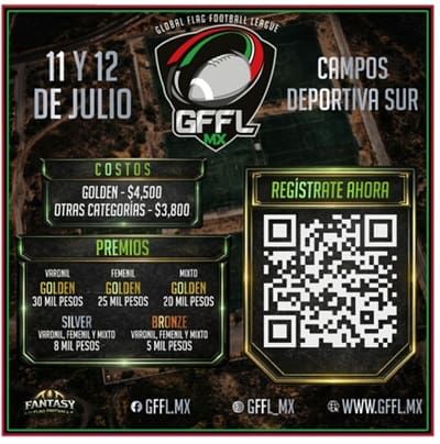 Invitan al primer Torneo Nacional de Flag football League