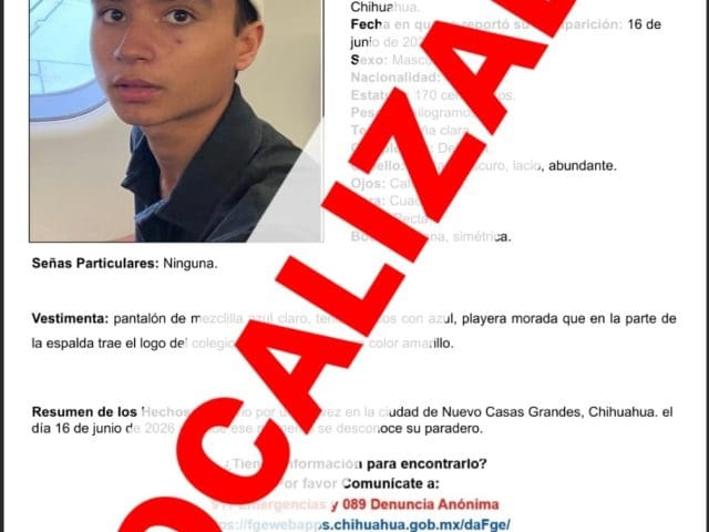 Localizan a jóven con reporte de ausencia en cd Juárez