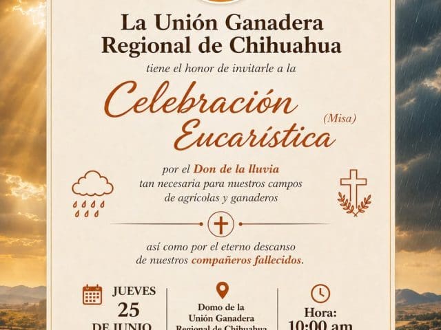 Invita Unión Ganadera a su celebración eucarística