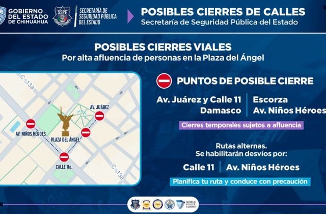 Anuncian posibles cierres en av Juárez, calle 11 y Niños Héroes por fiesta mundialista 