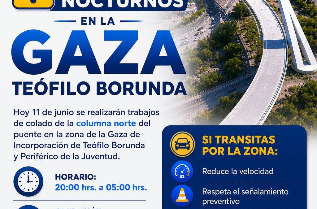 Esta noche se desarrollará el colado en la columna del puente de la Gaza, municipio pide precaución