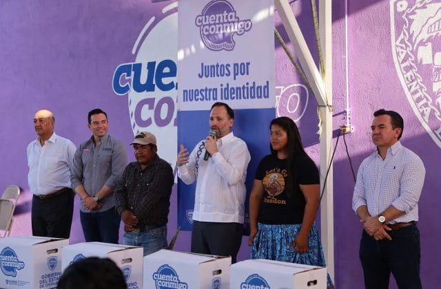 Secretaría de Pueblos Indígenas entrega apoyos alimentarios en asentamientos
