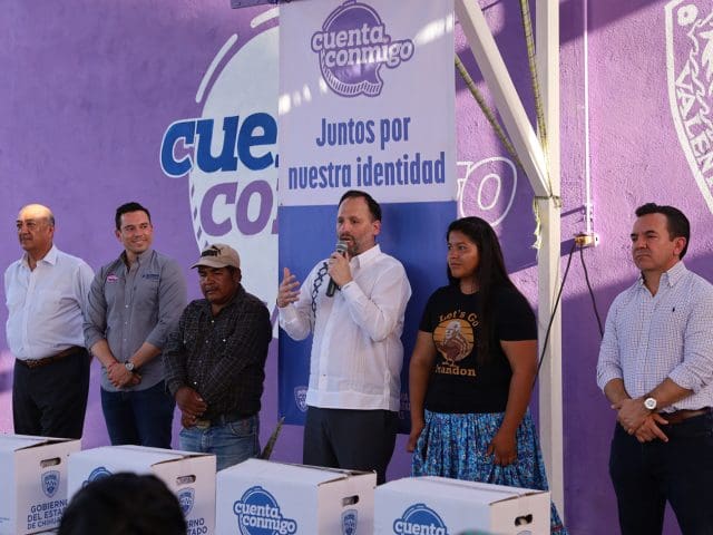 Secretaría de Pueblos Indígenas entrega apoyos alimentarios en asentamientos 