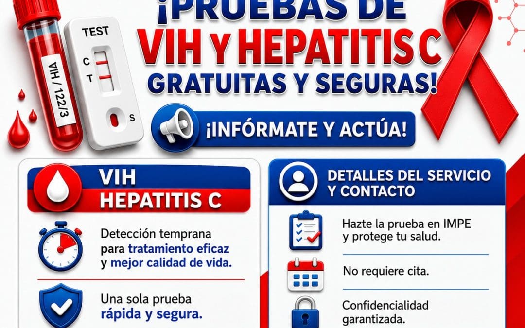 IMPE ofrece pruebas gratuitas y confidenciales para detectar VIH y Hepatitis C