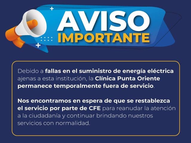 Clínica IMPAS Punta Oriente suspende temporalmente servicios por falla eléctrica