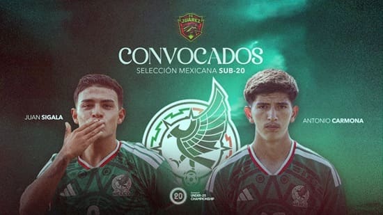 Antonio Carmona y Juan Sigala jugarán el Premundial con la Selección Mexicana Sub-20