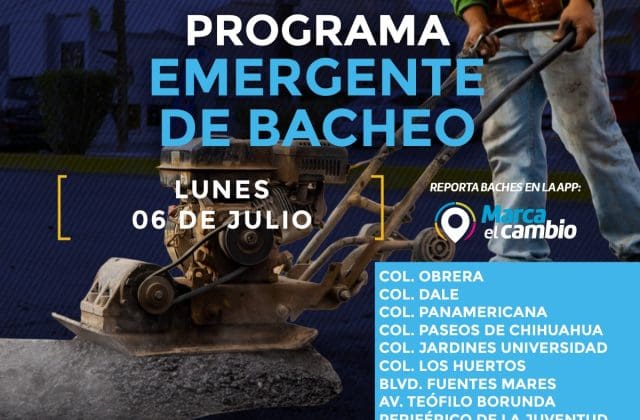 Anuncian jornada de bacheo en colonias y avenidas clave de la ciudad