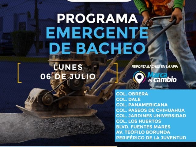 Anuncian jornada de bacheo en colonias y avenidas clave de la ciudad