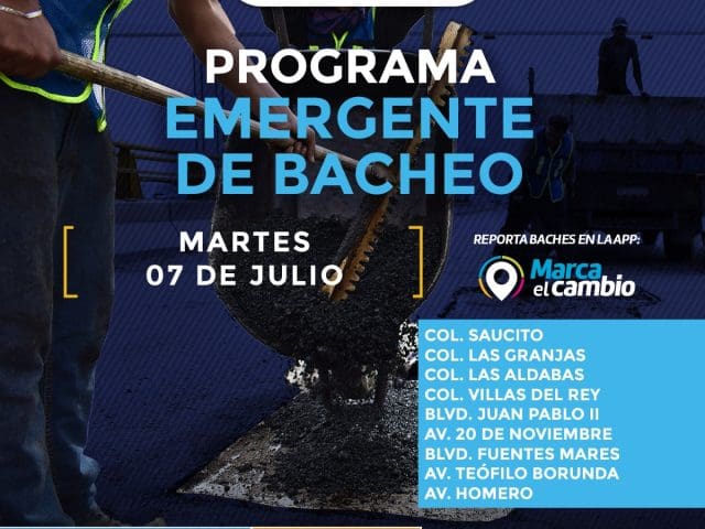 Estas son las zonas donde habrá bacheo este martes 7 de julio en Chihuahua