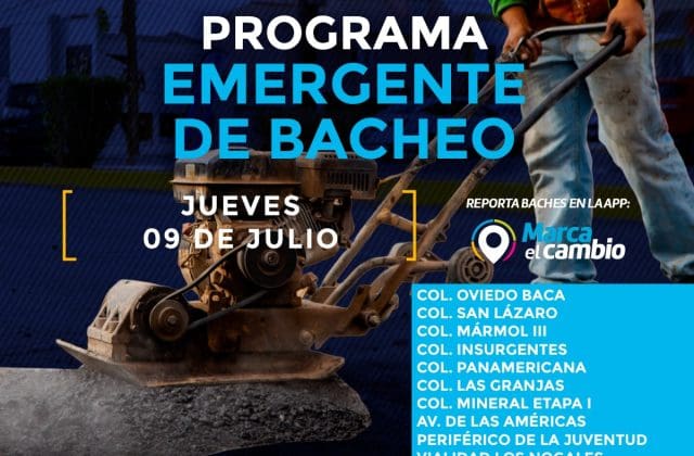 Estas son las colonias y avenidas donde habrá bacheo este jueves