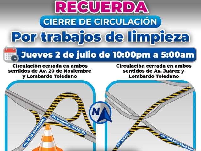 !Atención conductores! Esta noche cerrarán incorporaciones al Lombardo Toledano