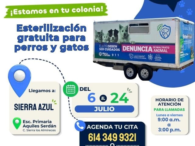 Instalan Esterimóvil al sur de la ciudad para ofrecer esterilizaciones sin costo