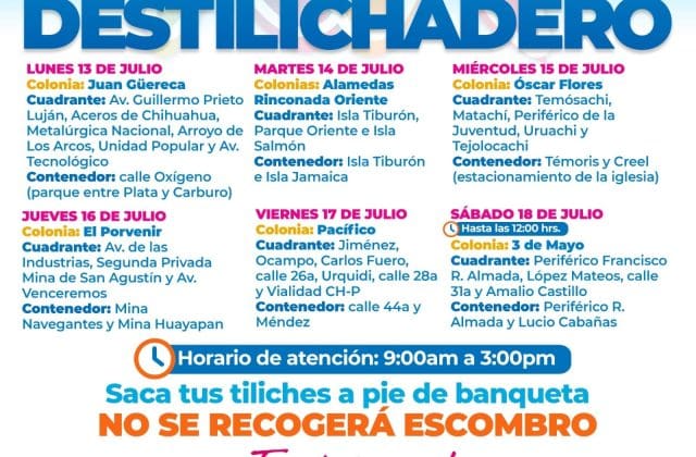 ¡Haz espacio en casa! Destilichadero recorrerá seis colonias de Chihuahua