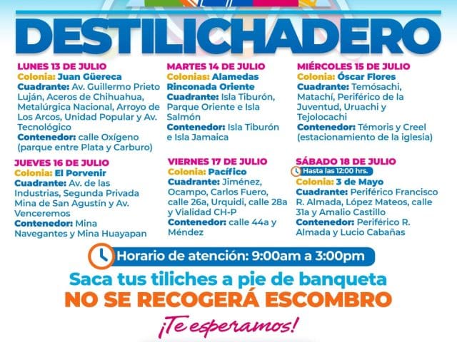 ¡Haz espacio en casa! Destilichadero recorrerá seis colonias de Chihuahua