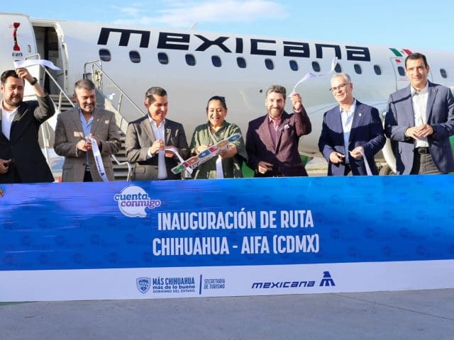 Inauguran oficialmente nueva ruta Chihuahua–AIFA con Mexicana
