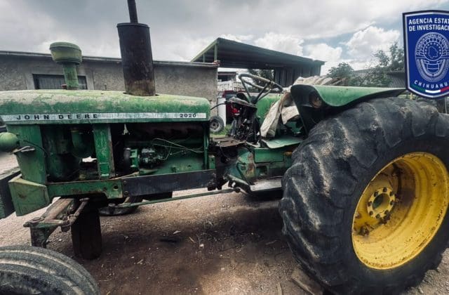 Asegura Fiscalía tractor agrícola por investigación de abuso de confianza