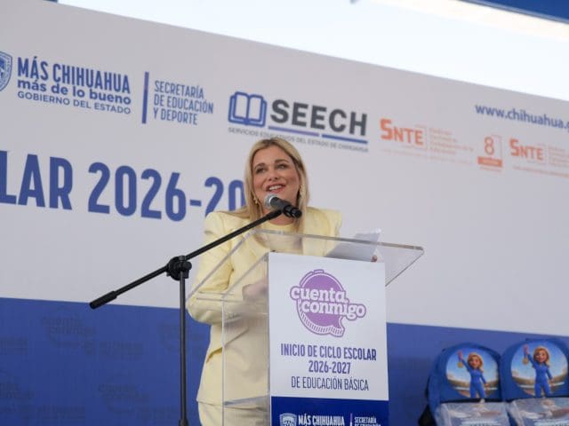 Inicia el ciclo escolar 2026-2027; Maru Campos encabeza arranque oficial