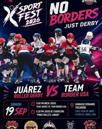Juárez Roller Derby contra Team Border USA en el Sport Fest 2026