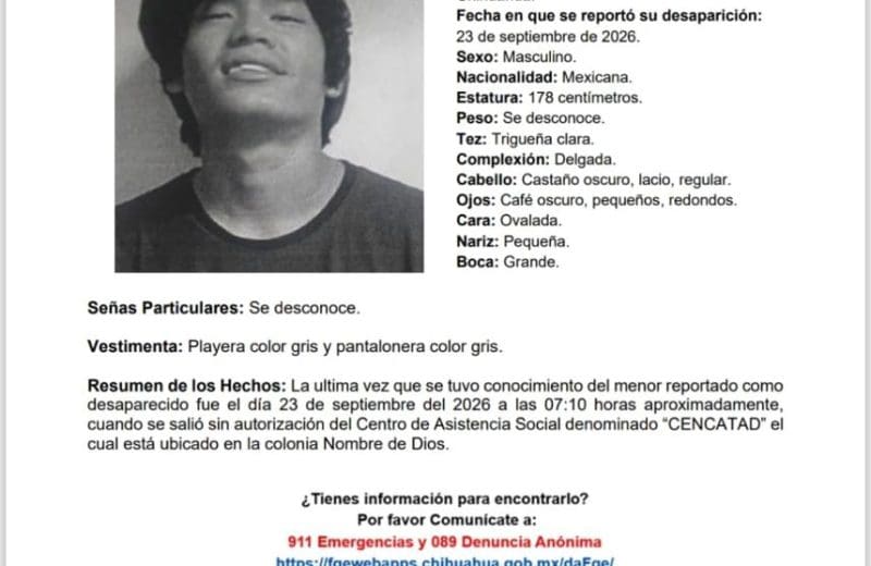 Reportan a 5 menores ausentes del Centro de Asistencia social