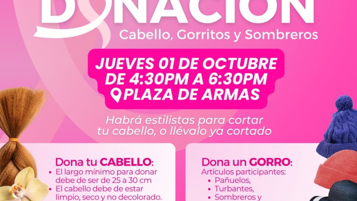 Invitan a donar cabello, gorritos y sombreros durante Octubre Rosa