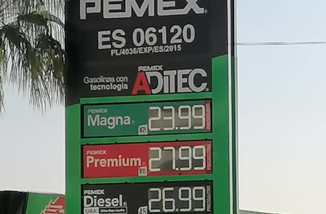 Acuerdo fija Magna en 24 pesos, pero Premium llega a $27.99 en Chihuahua