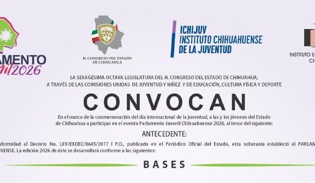 Seleccionan a 33 jóvenes para participar en el Parlamento Juvenil Chihuahuense 2026