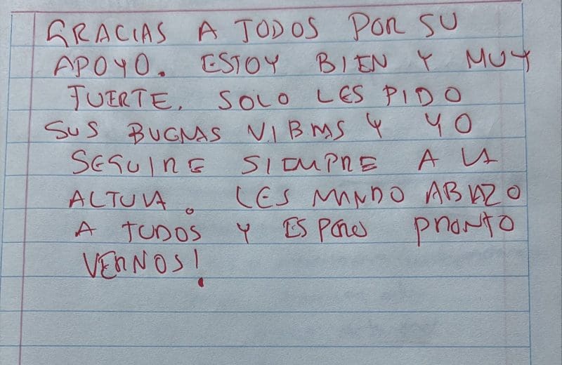 “Estoy bien y muy fuerte”: Jáuregui envía mensaje desde Almoloya