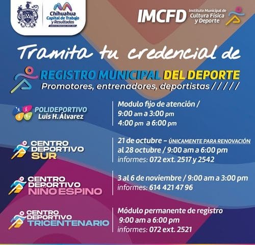 Invitan a atletas acudir al modulo del registro municipal del deporte en centros deportivos