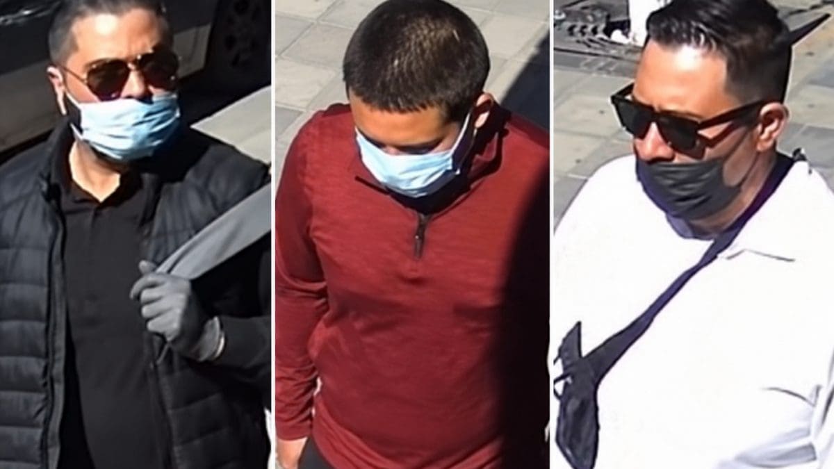Piden apoyo para identificar a tres sujetos por robo millonario en joyería Diamonds