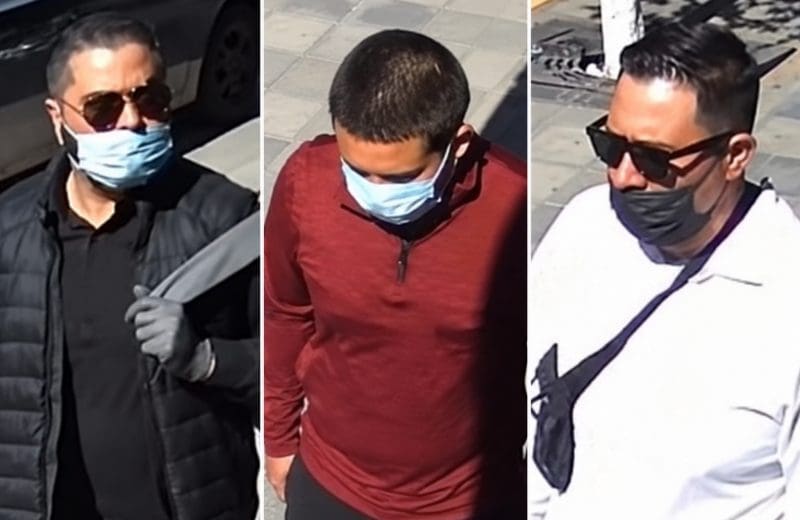 Piden apoyo para identificar a tres sujetos por robo millonario en joyería Diamonds