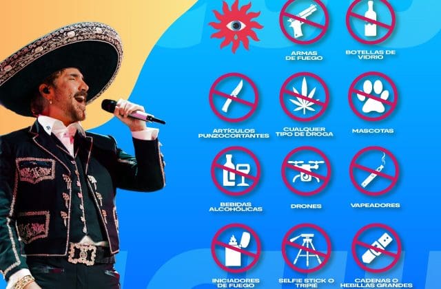 Anuncian accesos, filtros y objetos prohibidos para concierto de Alejandro Fernandez en Chihuahua